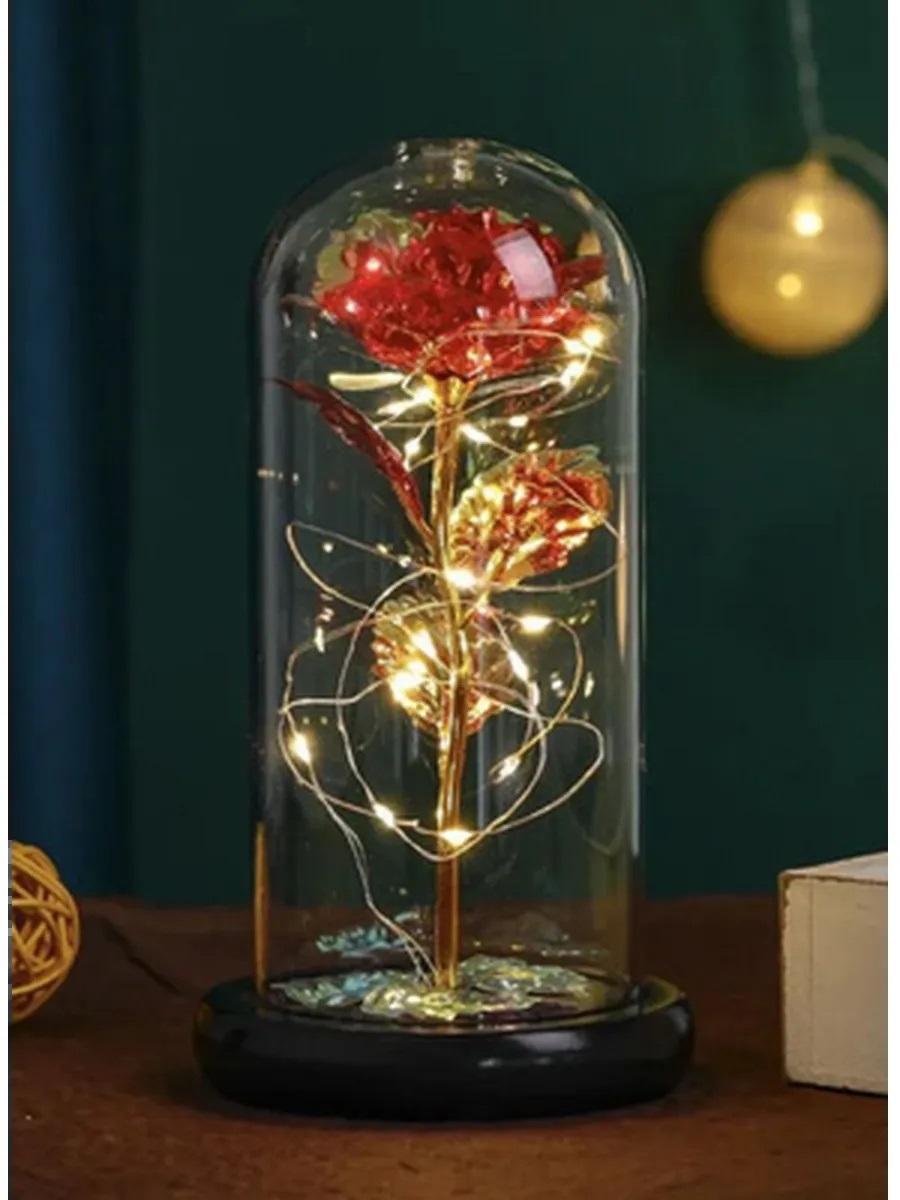 Роза в колбе с подсветкой